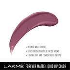 Lakme Forever Matte Liquid Lip Colour - Mauve Fling | Grocsy