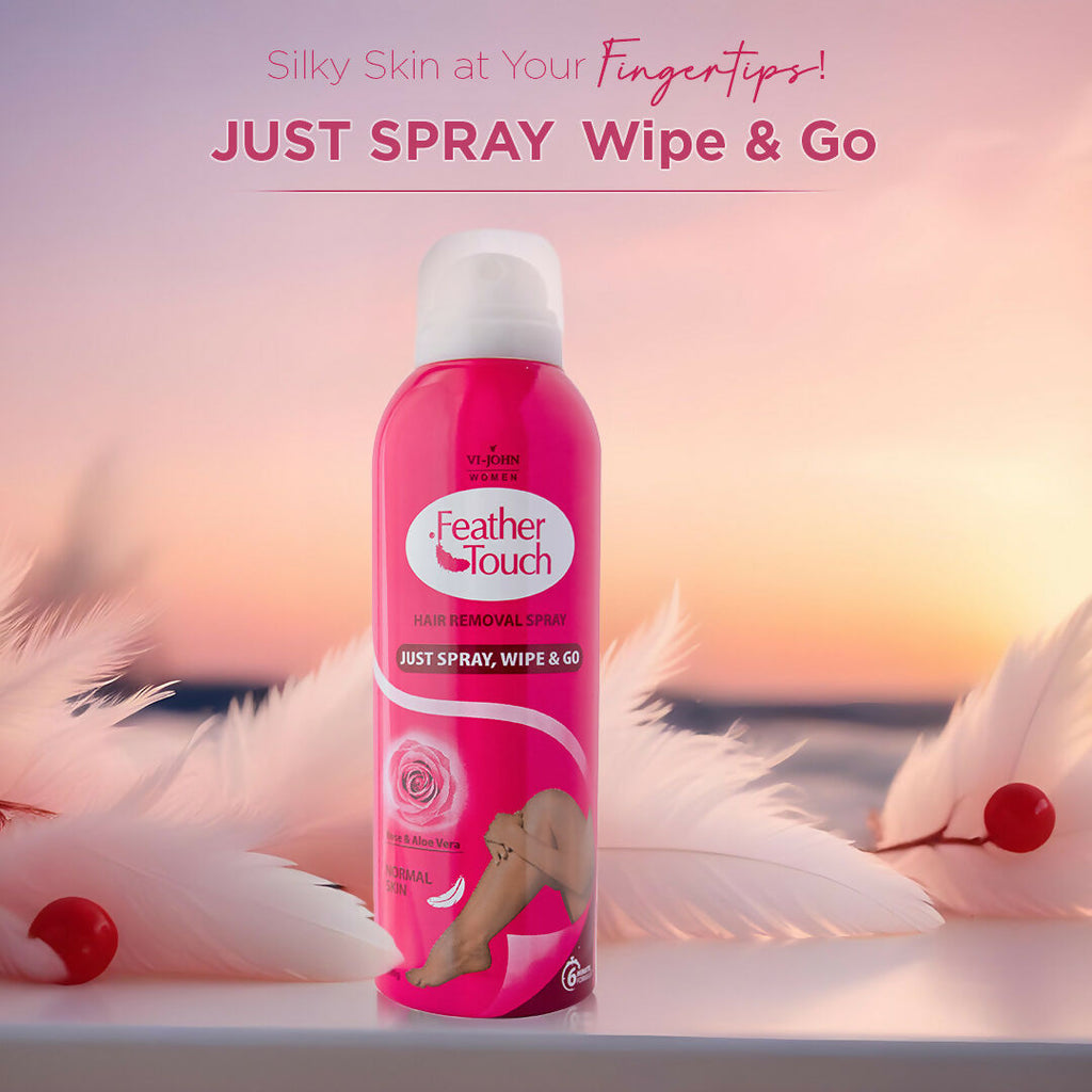 VI-JOHN Feather Touch Dermatologically Tested Rose & Alevera Hair Removal Spray For Women | Grocsy