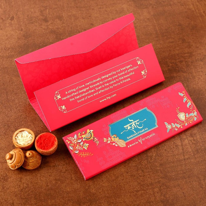 Ethnic Ganesha Rakhi and Kaju Katli Box | Grocsy