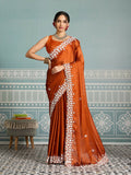 Teeya Creation New Trendy Party Wear Soft Silk Saree-Orange | Grocsy