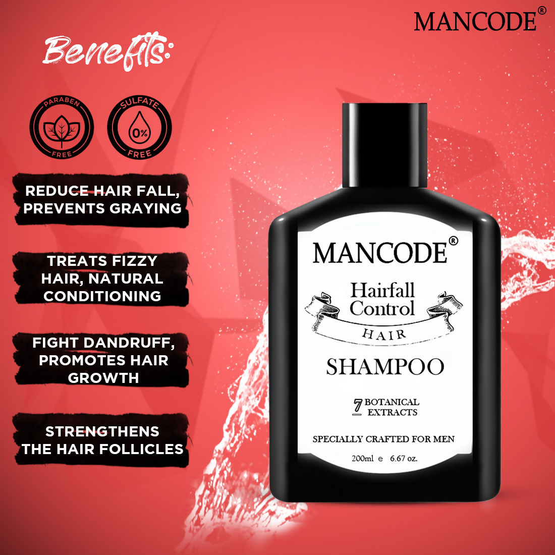 Mancode Hair Fall Control Shampoo | Grocsy