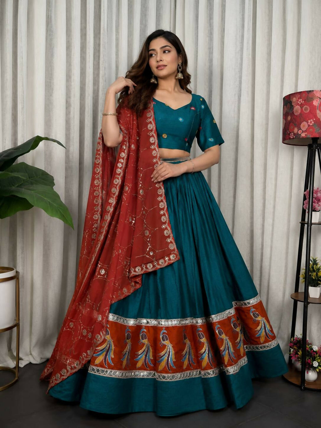 Lehenga Mart Morpich Designer Navratri Lehenga Choli for Women | Grocsy