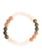 Red Carnelian, Amathyst Pyrite Metal Multicoloured Brown, Black and White Beads bracelet - Ruby Raang | Grocsy