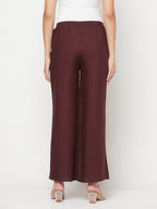 Aniyah Rayon Flared Slip-On Coffee Color Palazzo | Grocsy