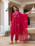 Pramukh Fab Pink Color Viscose Mango Silk Kurta Set | Grocsy