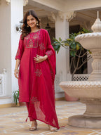 Pramukh Fab Pink Color Viscose Mango Silk Kurta Set | Grocsy