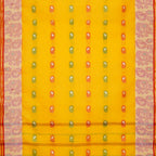 Exclusive Collection 100% Pure Cotton Yellow Tant Saree With Hand Weaving Work | Grocsy