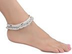 AanyaCentric Silver Plated White Metal Payal Indian Traditional Ethnic Fashion Imitation Jewellery Foot Chain | Grocsy