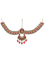 Tehzeeb Creations Traditional Stone Bridal Set 7 Pcs. For Girls & Women | Grocsy