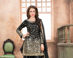 Anaita Black Embroidered Tapeta Silk Salwar Suit | Grocsy