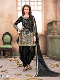Anaita Black Embroidered Tapeta Silk Salwar Suit | Grocsy