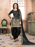 Anaita Black Embroidered Tapeta Silk Salwar Suit | Grocsy
