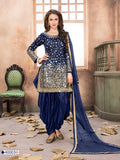 Anaita Navy Blue Embroidered Tapeta Silk Salwar Suit | Grocsy