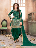 Anaita Dark Green Embroidered Tapeta Silk Salwar Suit | Grocsy