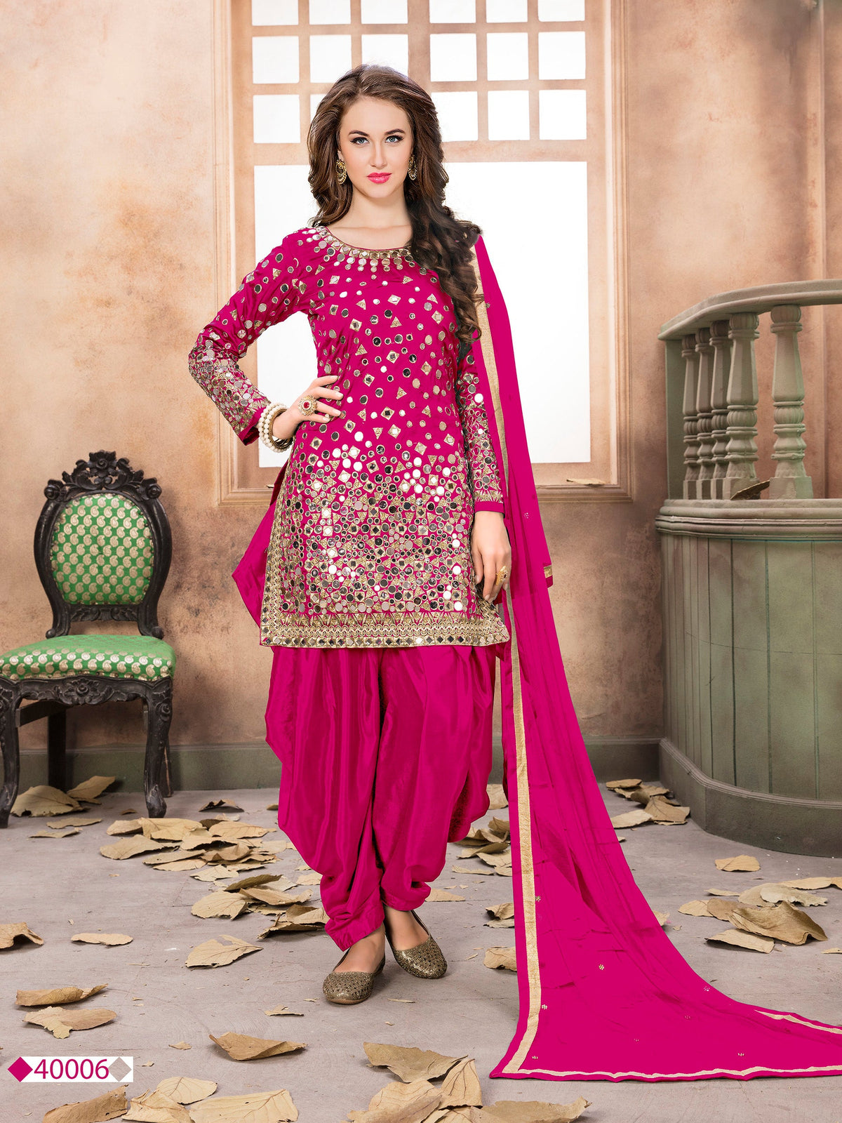 Anaita Pink Embroidered Tapeta Silk Salwar Suit | Grocsy
