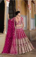 Anaita Magenta Net Lehenga Choli With Stone Embroidery Work | Grocsy