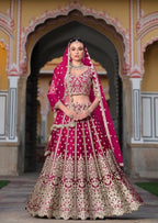 Anaita Magenta Net Lehenga Choli With Stone Embroidery Work | Grocsy