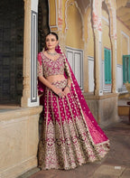 Anaita Magenta Net Lehenga Choli With Stone Embroidery Work | Grocsy