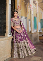 Anaita Purple Net Lehenga Choli With Stone Embroidery Work | Grocsy