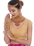 Tehzeeb Creations Traditional Stone Bridal Set 7 Pcs. For Girls & Women | Grocsy