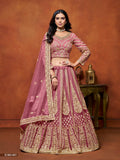 Anaita Pink Embroidered Net Designer Lehenga With Blouse | Grocsy