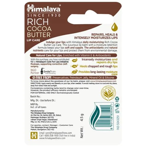 Himalaya Herbals Rich Cocoa Butter Lip Care | Grocsy