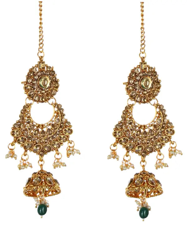 Tehzeeb Creations Traditional Stone Bridal Set 9 Pcs. For Girls & Women | Grocsy