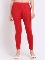 TAG 7 Pack Of 2 Women Peach & Red Wool Leggings | Grocsy