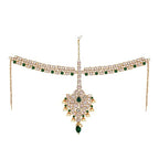 Tehzeeb Creations Wedding Designer Gold-Polished Dulhan Choker Bridal Set with sheeshpatti for Girls & Women | Grocsy