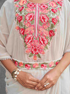 Tikhi Imli Embroidered Kaftan Saree With Belt | Grocsy