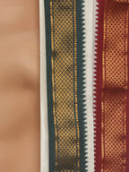 Sethukrishna Men Cream-Coloured Solid Dhotis With Angavastram | Grocsy