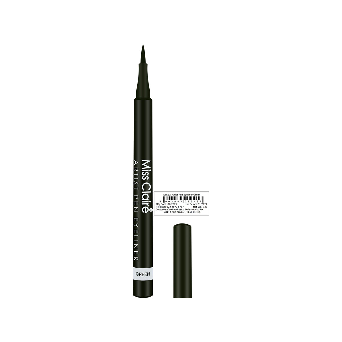 Miss Claire Artist Pen Eyeliner - Green | Grocsy