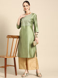 Sangria Women Floral Embroidered Thread Work Pastels Kurta | Grocsy