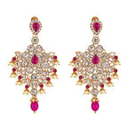 Tehzeeb Creations Designer Magenta Color Gold-Polished Dulhan Choker Bridal Set with sheeshpatti for Girls & Women | Grocsy