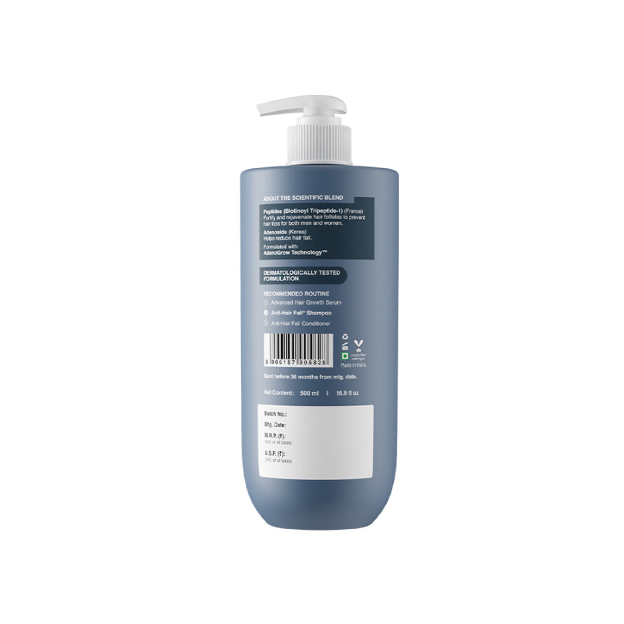 Bare Anatomy Anti-Hair Fall Shampoo 5X Hair Fall Control With Peptides | Grocsy
