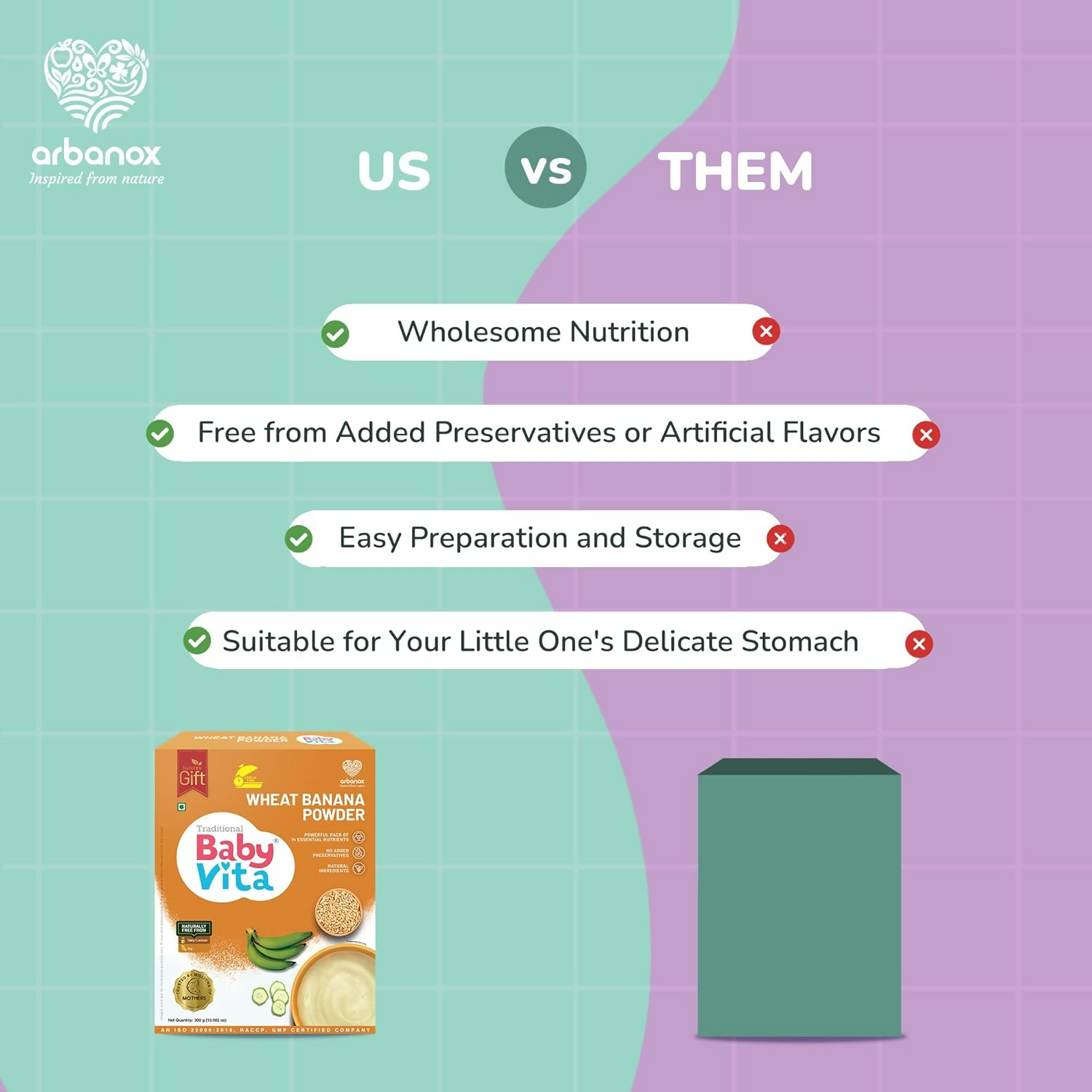 Babyvita Arbanox Wheat Banana Powder Mix | Grocsy