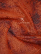 Shades of Orange Colour Shibori Print Semi Chanderi Saree By Gayathri Reddy Designer Studio | Grocsy