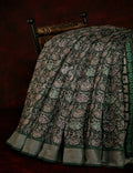 Dark Bottle Green Colour Mosaic Design Semi Chanderi Saree By Gayathri Reddy Designer Studio | Grocsy