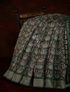 Dark Bottle Green Colour Mosaic Design Semi Chanderi Saree By Gayathri Reddy Designer Studio | Grocsy
