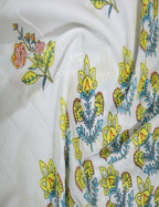 Creame Coloured Combination Printed Cotton Saree By Gayathri Reddy Designer Studio | Grocsy