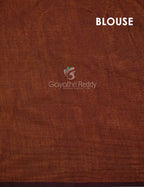 Orange And Henna Brown Colour With Geometrical Print Semi Chanderi Saree. By Gayathri Reddy Designer Studio | Grocsy