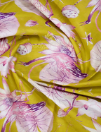 Block Print Lime Green Coloured Mulmul Cotton Saree By Gayathri Reddy Designer Studio | Grocsy