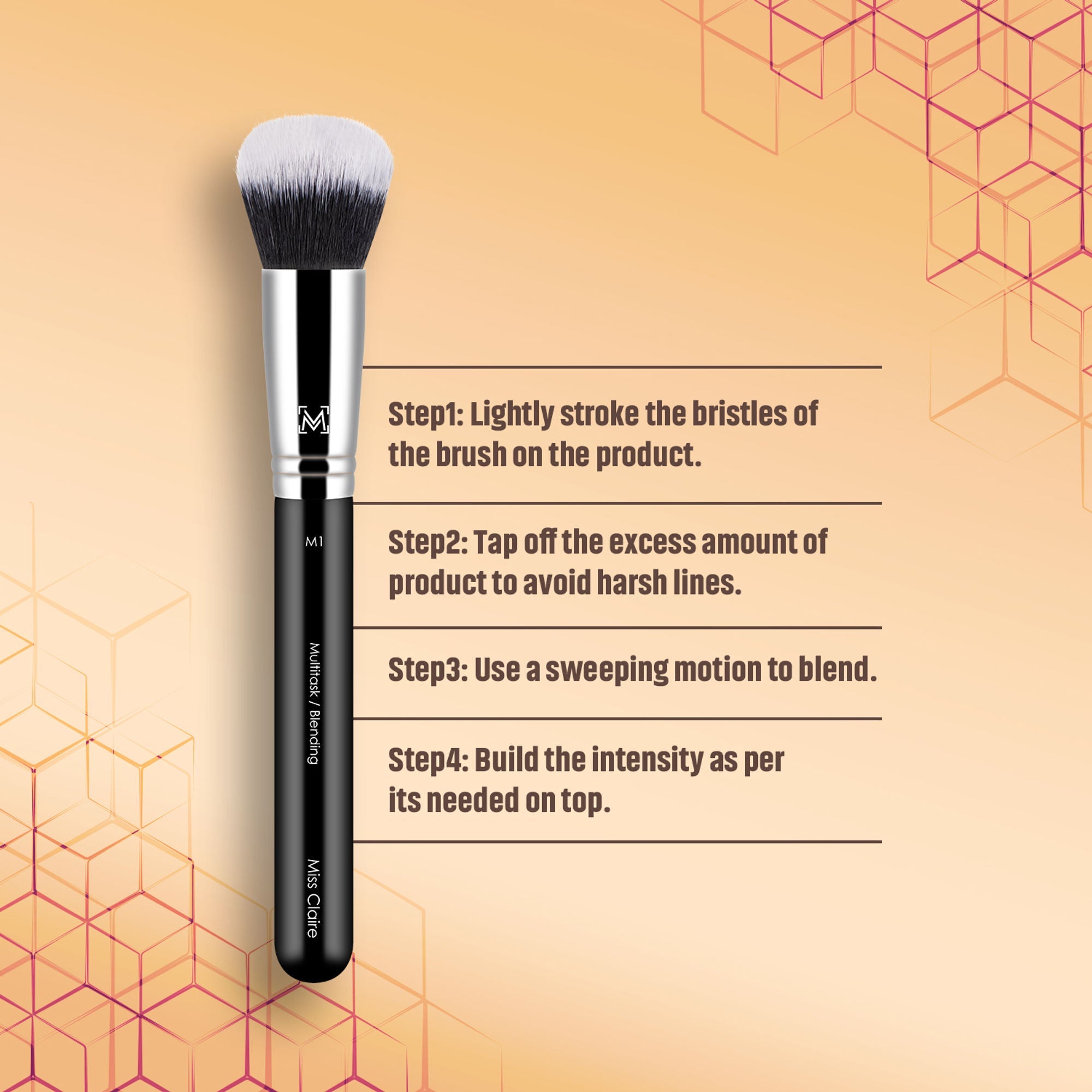 Miss Claire M1 - Multitask/Blending Brush - Chrome | Grocsy