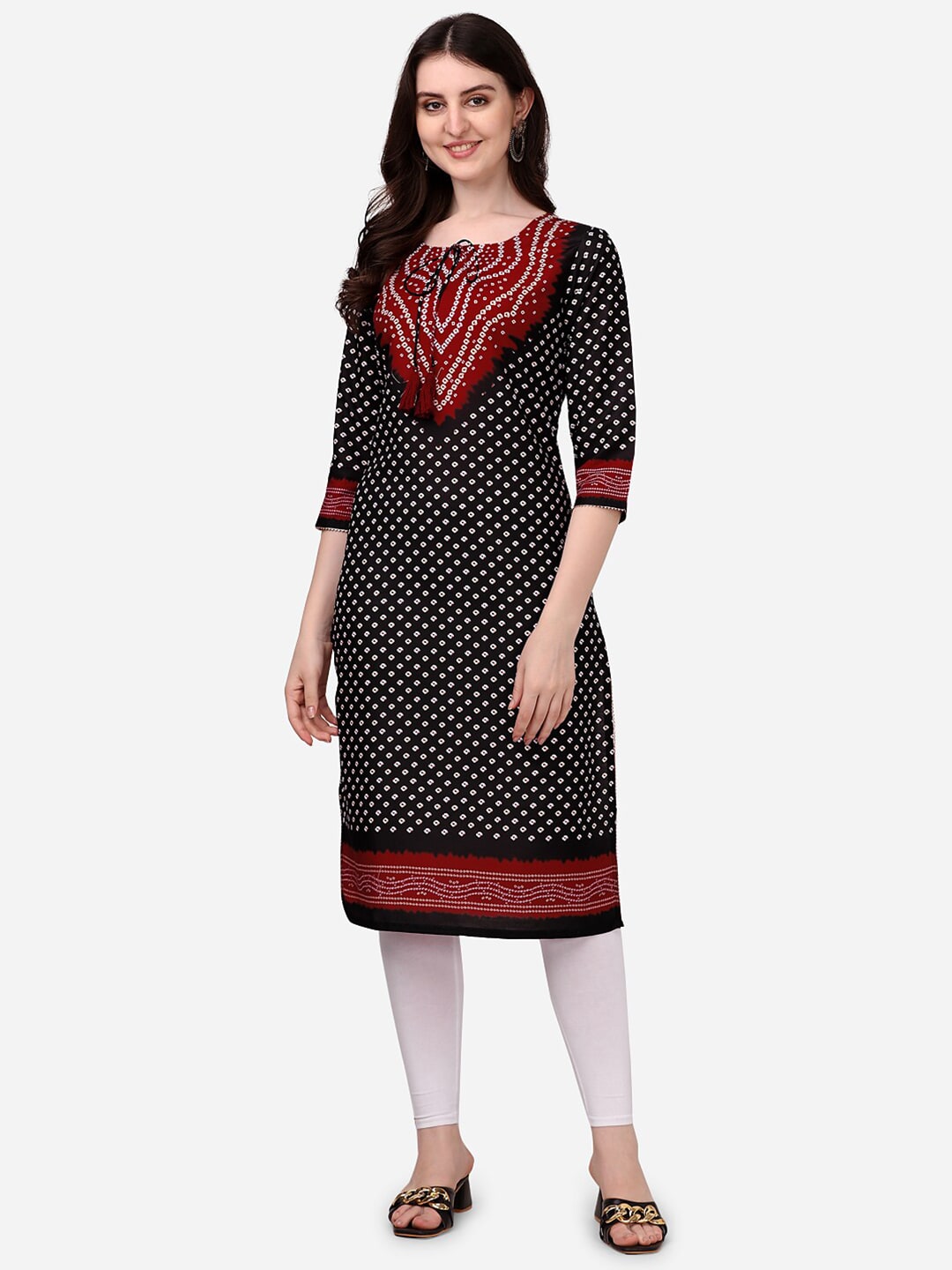 HERE&NOW Bandhani Printed Kurta | Grocsy