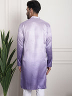 Sojanya Woven Design Mandarin Collar Silk Cotton Kurta | Grocsy