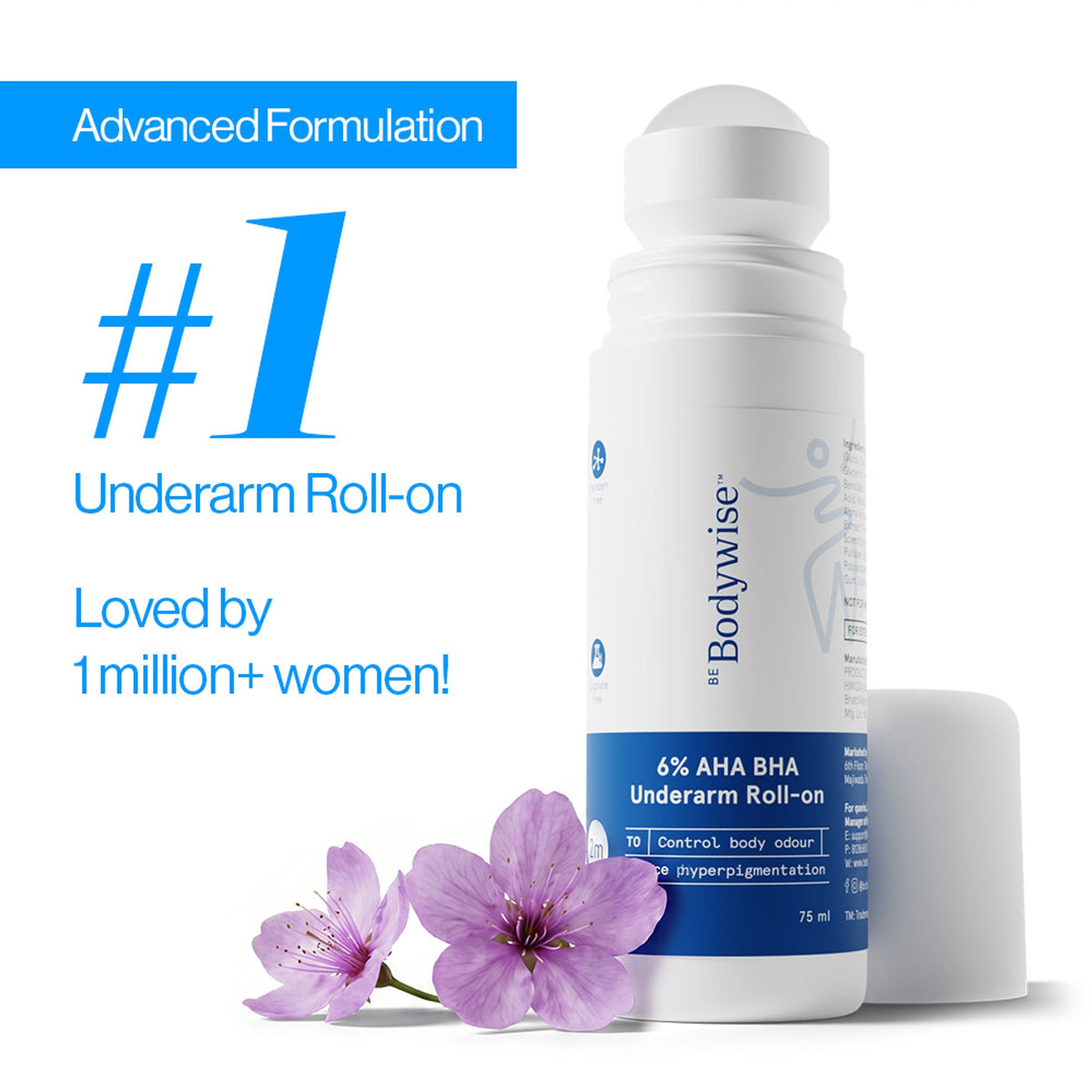 BeBodywise 6% AHA BHA Advanced Underarm Roll On | Grocsy