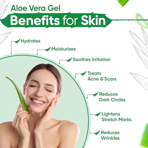 Kazima Aloe Vera Gel Raw - 100% Pure Natural Gel - Ideal for Skin Treatment, Face, Acne Scars, Hair Treatment, Moisturizer & Dark Circles (250 Gram) | Grocsy