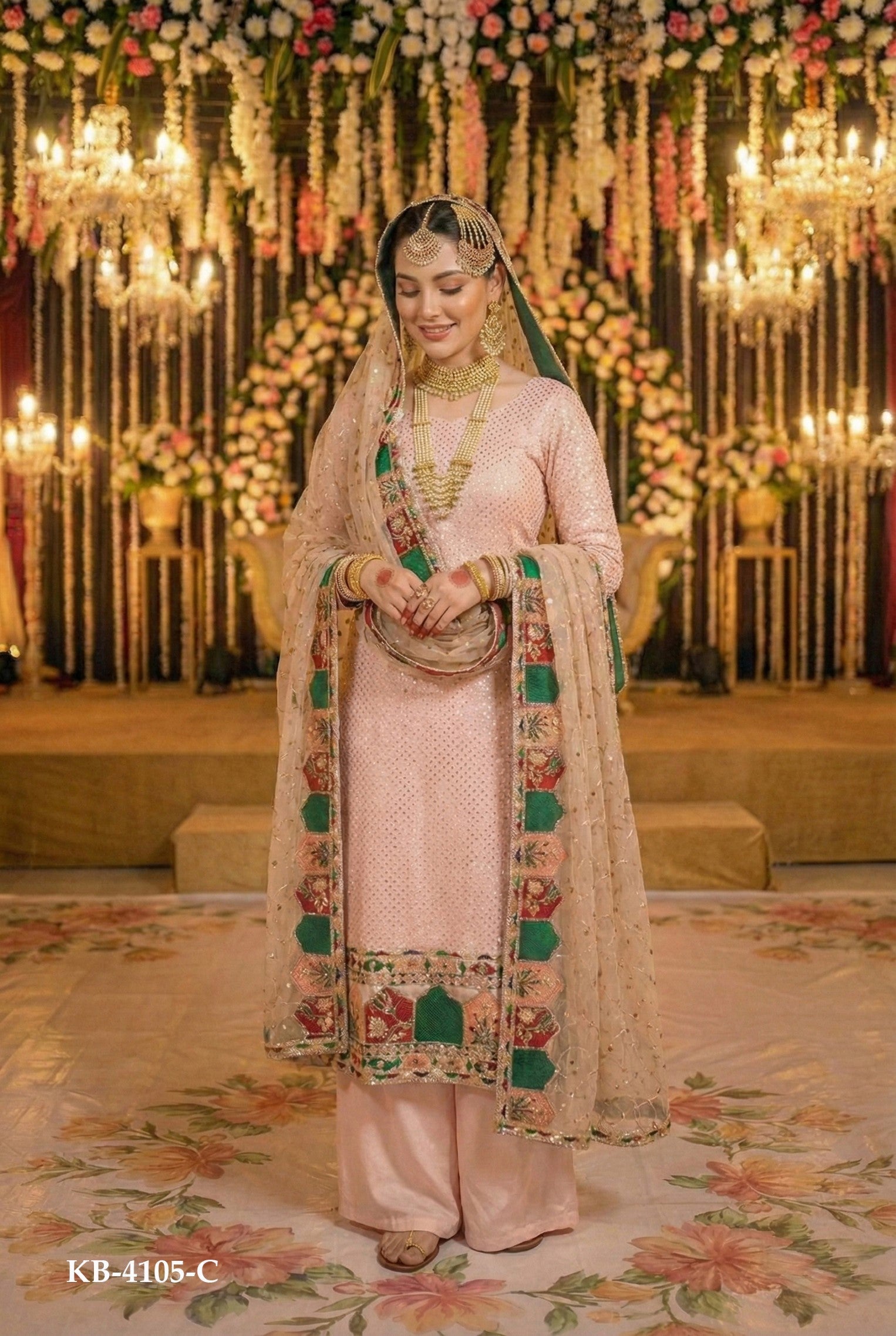 Anaita Pink Georgette Stitched Suit With Embroidery & Sequence Work | Grocsy