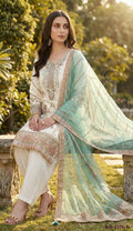 Anaita White Fox Georgette Suit with Embroidery & Khatli Work | Grocsy