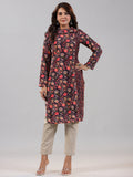 Juniper Women Multi Coloured Velvet Printed Kurta | Grocsy